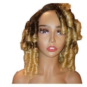 Goldie | Brown and Blonde Half Wig Synthetic Hair, wigs | via Instant Detailz